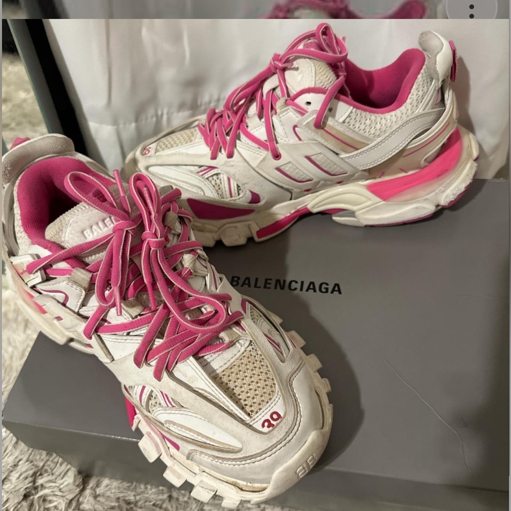 Balenciaga track runners pink and cream worn few times in great condition